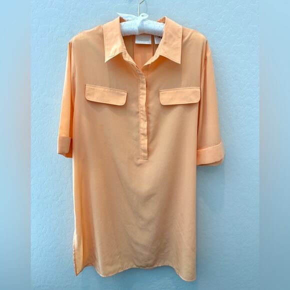 CHICO’S Melon Orange Half Sleeve Tunic Blouse Lightweight | Size 2 Large - Picture 1 of 7
